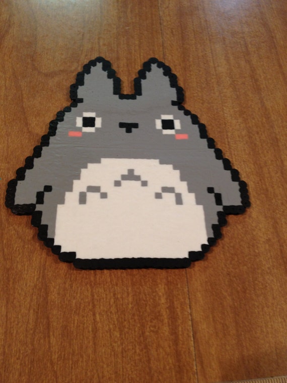 Totoro perler bead art by PixelCraftsRI on Etsy