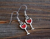 Red Wine Earrings - Wine Glass Earrings - Girls Wine Trip - Holiday Jewelry - Gift for Wine Lover - Wine Jewelry