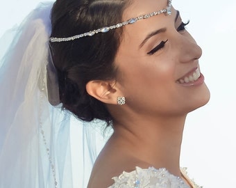 Bridal Forehead Band ~ Bridal Headband ~ Rhinestone Hair ~ Swarovski Crystal Headpiece ~ Wedding Headband ~ Vintage Bridal ~Headpiece Heaven