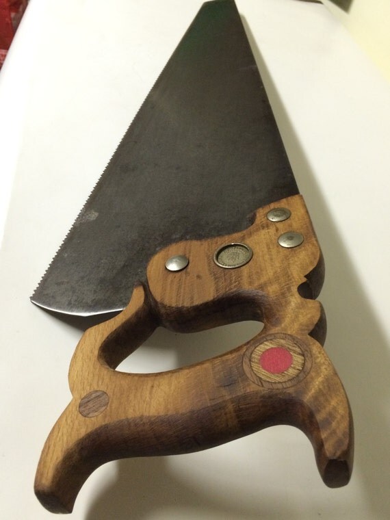 Vintage E. C. Atkins hand saw No. 54 medallion pat by ANNZTIQUES