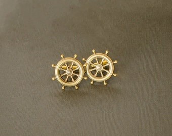 Ship Wheel Cufflinks Nautical Cufflinks Nautical Gifts Military Sailor Steampunk Cufflinks Antique Brass Gifts for Him Men's Gifts
