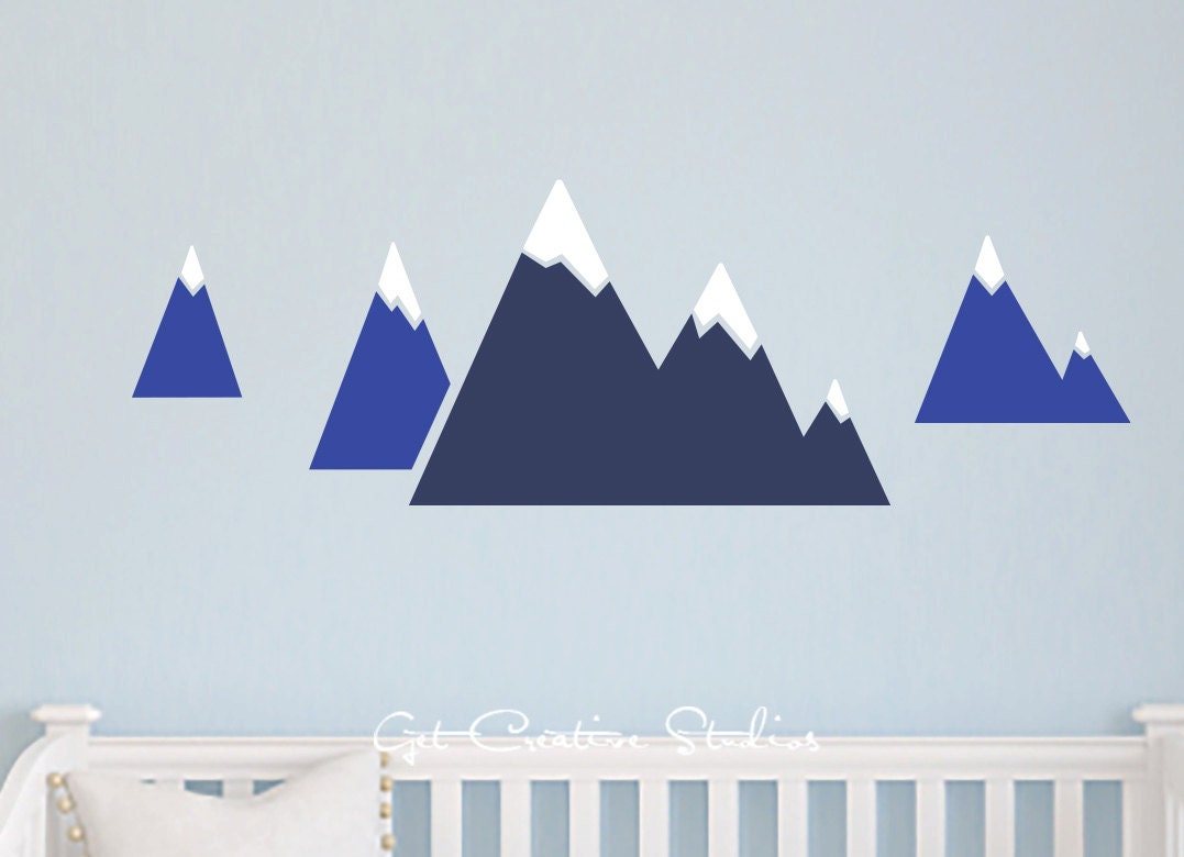 Alpine Mountain Decal Winter Decor Snow Mountains Decal Alps