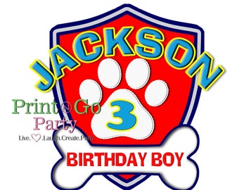 Puppy Patrol with Paw Printable Iron On Transfer DIY Birthday Shirt ...
