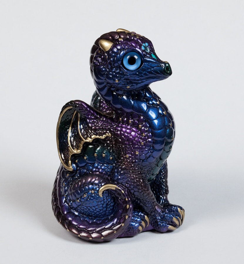 Baby Dragon Statue Peacock Windstone Editions