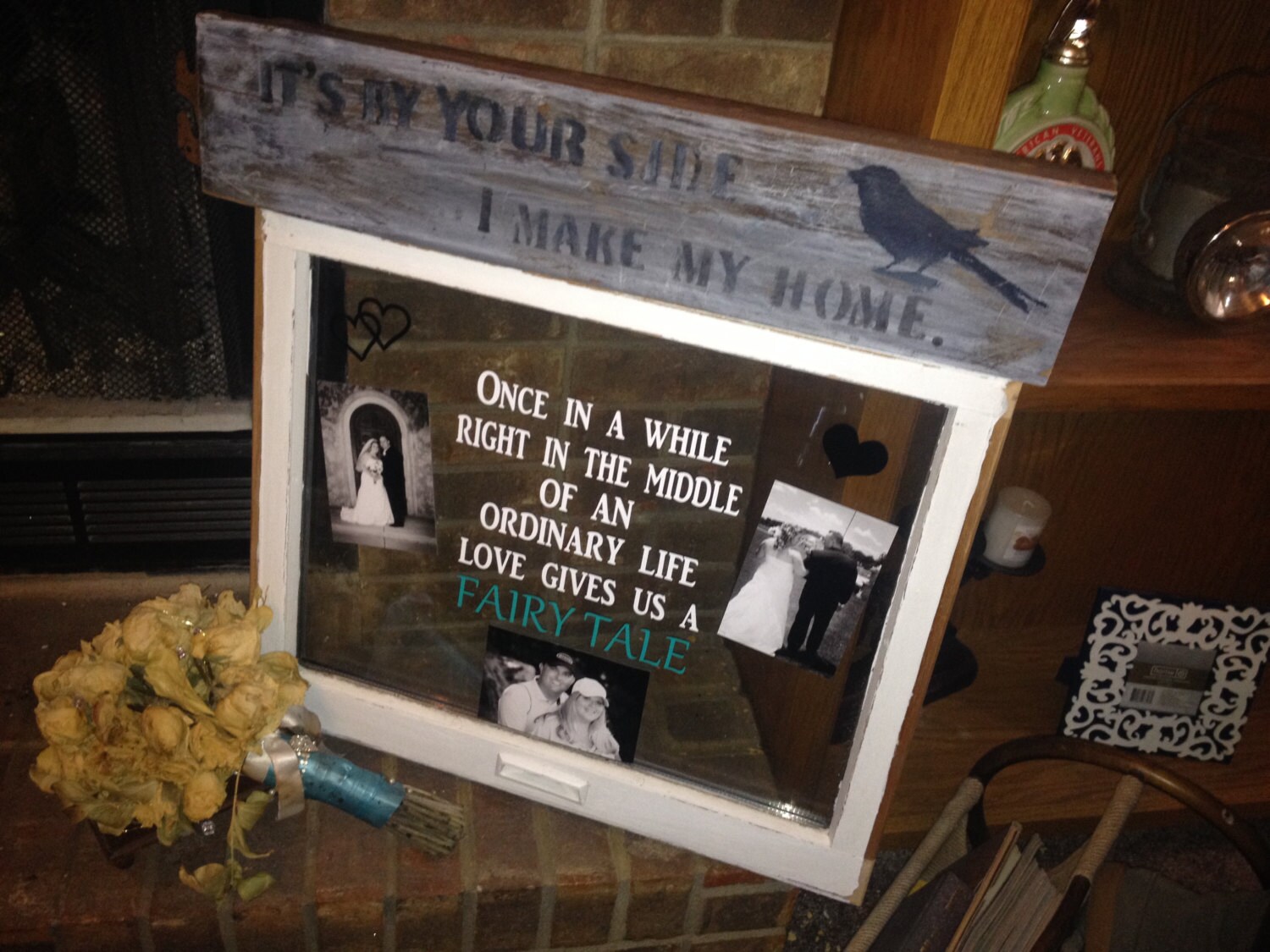 ON SALE Old wood window wedding window picture window