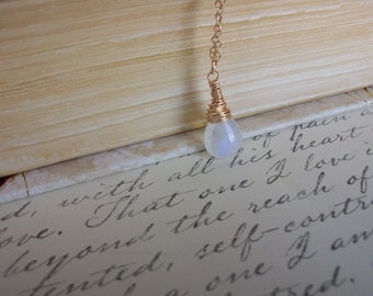 Rainbow Moonstone Necklace/Rainbow Moonstone Pendant/Layering Necklace/Genuine Rainbow Moonstone/Blue Flash Moonstone June Birthstone/MN012
