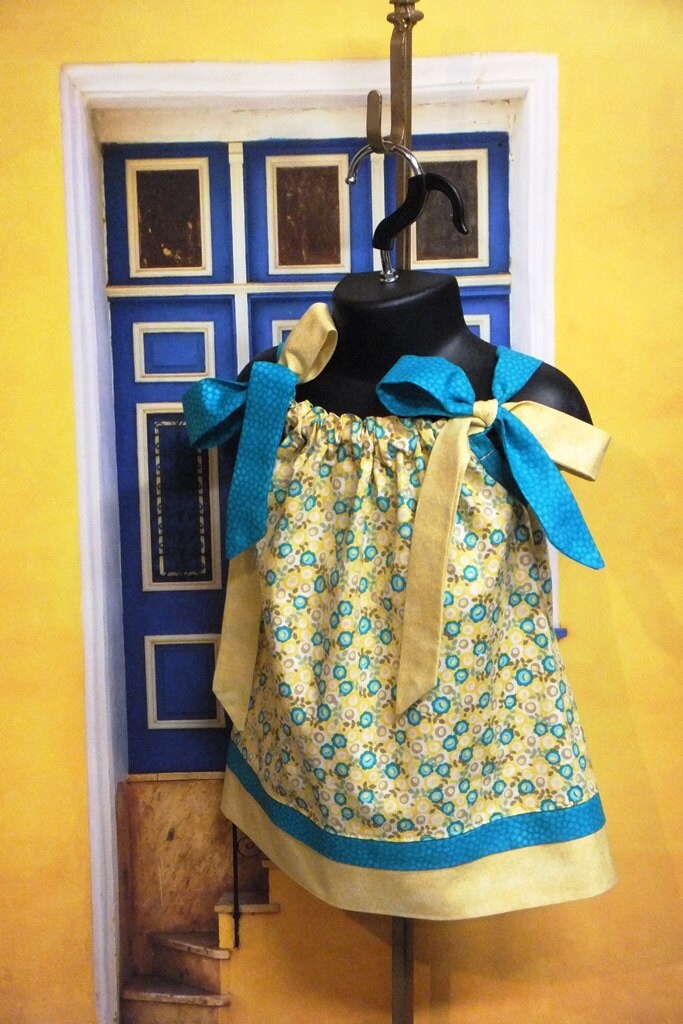 Cotton Boutique Pillowcase Dress Yellow by UniqueBoutiqueKathy