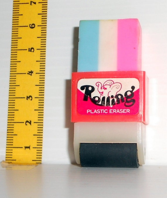 Rolling 80s Taiwan Plastic Vintage Eraser Rubber By Mokusaiya