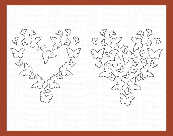 Download Heart Butterfly SVG file Digital Stamp PDF Eps PNG