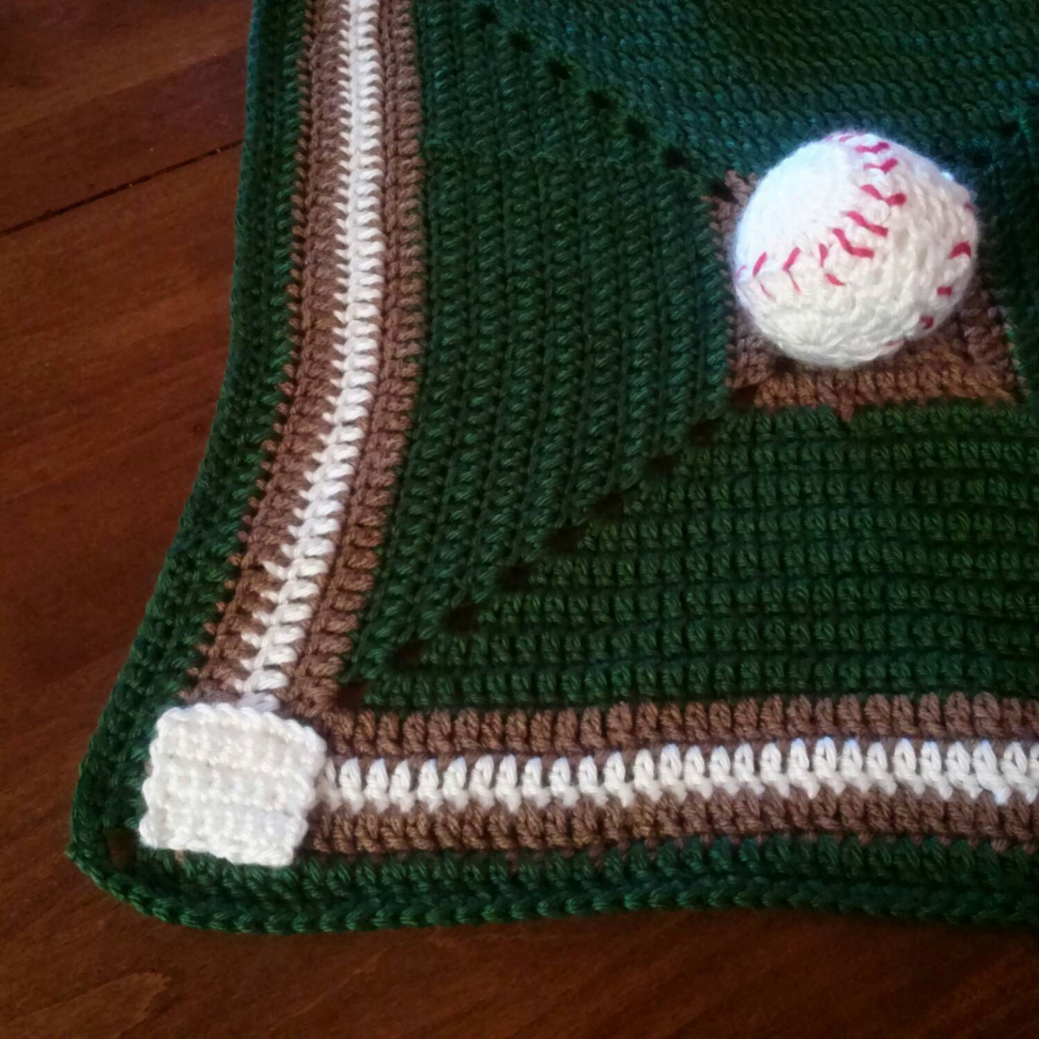 Crochet Baby Baseball Lovey Security Blanket by CrownedCrochet