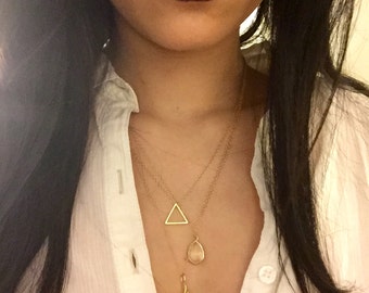 Triple Layered Wishbone Necklace
