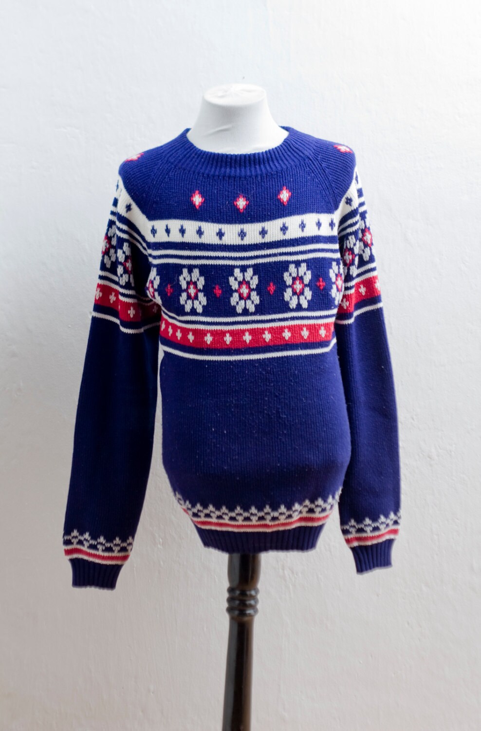 Men's Nordic Sweater / Vintage Norwegian Ski Sweater