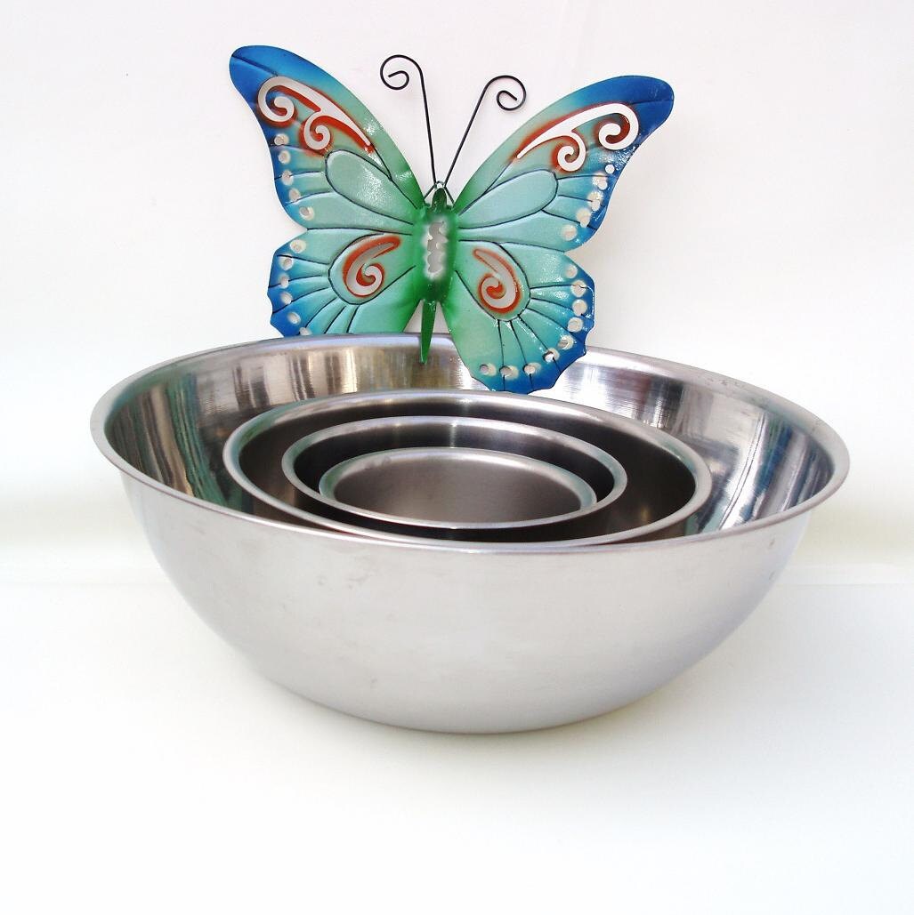 Vintage Stainless Steel Vollrath Metal Mixing Bowls Nesting Set Prep