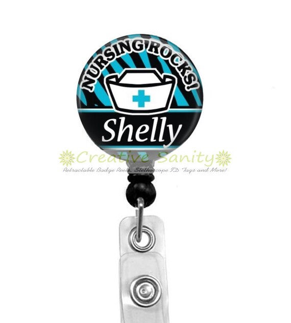 Personalized Nurse Retractable ID Badge Holder by CreativeSanity