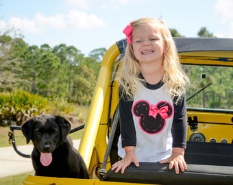 Minnie Mouse Shirt,Mickey Mouse Shirt,Disney World Shirt,Raglan Shirt,Sizes 3 months-Adult 2XL,Baseball shirt,Disneyland shirt,disney cruise
