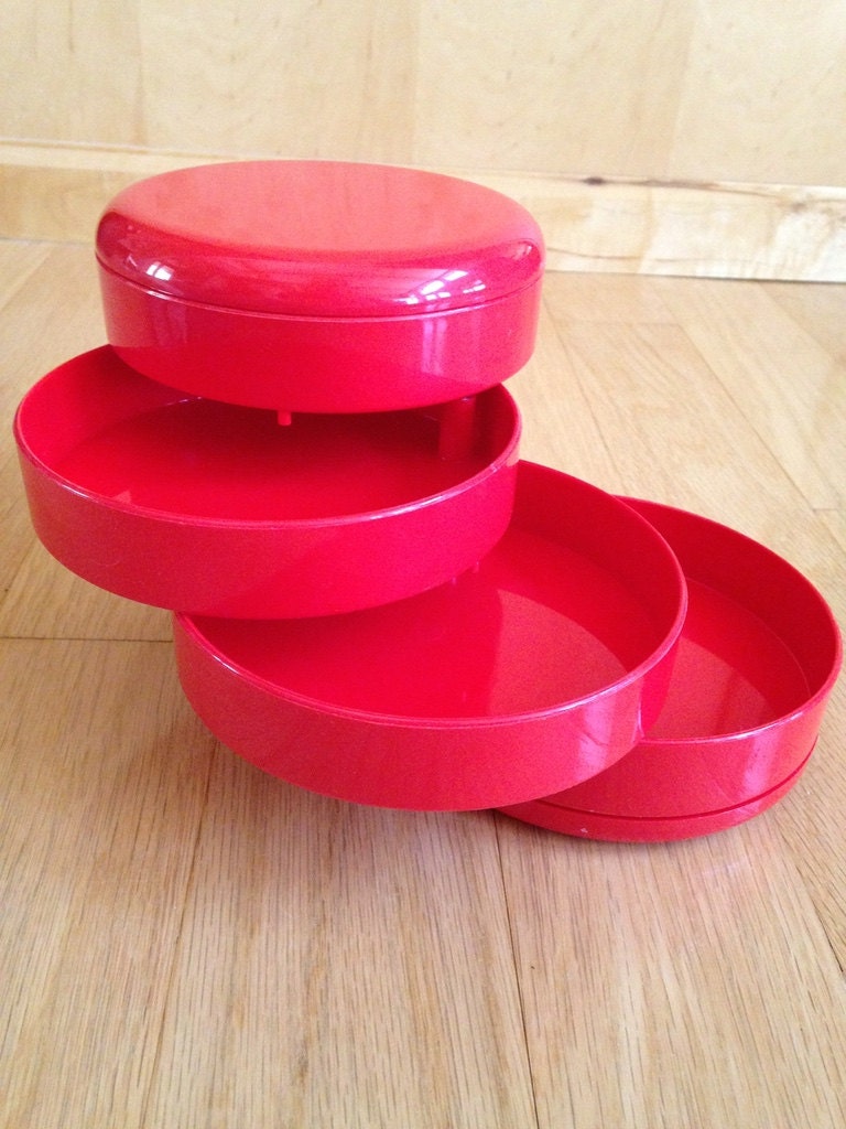 vintage interdesign red danish modern storage container Haute Juice
