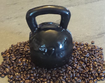 Ceramic Black Kettlebell Coffee Mug 16 or 24 oz ~ Handmade In USA