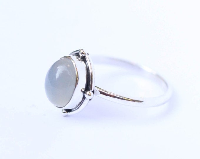 Simple Moonstone Ring, Sterling Silver Rings, Jewelry, Bohemian, Moonstone Jewelry, Moonstone Ring, Gemstone Ring, Gypsy Ring, Boho Ring,