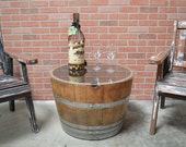 Barrel Coffee Table & Storage Trunk made by WineBarrelFurniture