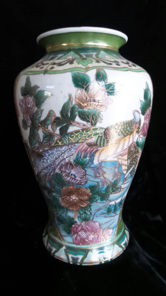 Floral Oriental Ginger Jar Vase