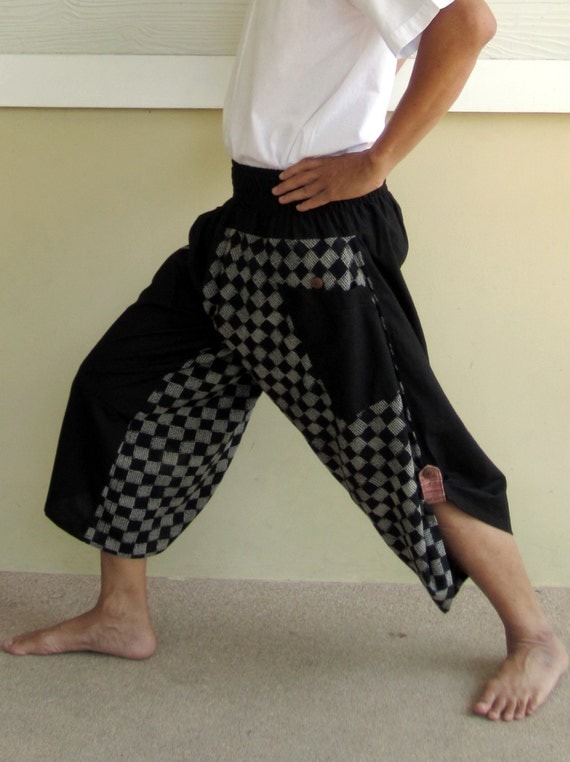 Samurai Pants Baggy Pants Japanese Style Pants by LannaWardrobe