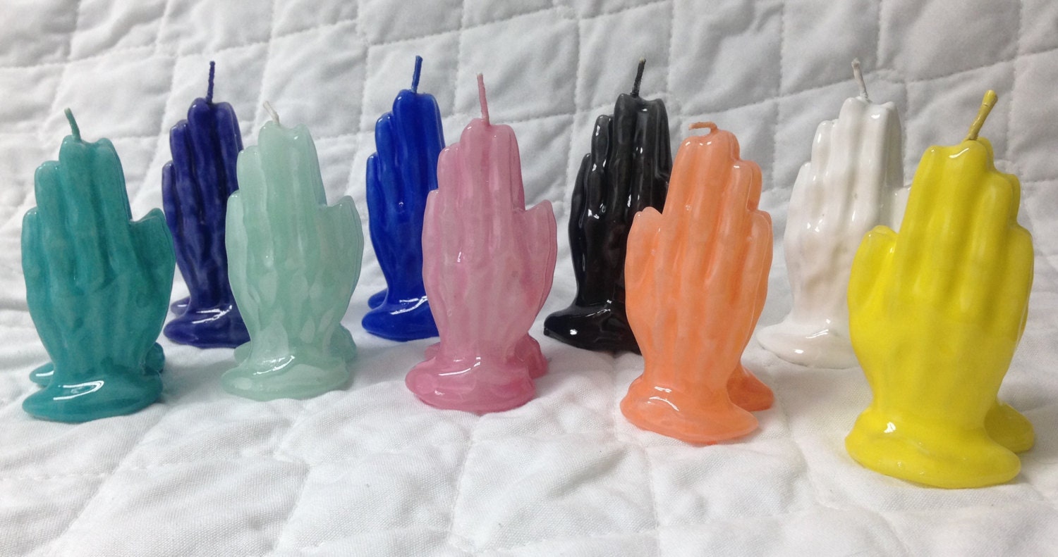 Praying Hands Wax Candles 3 tall by CASCandleSoap on Etsy