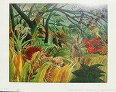 Henri Rousseau-  Rain in the Jungle - Print - Henry Clifford, Philadelphia - Naivete - Fin de Siecle - Life of Pi