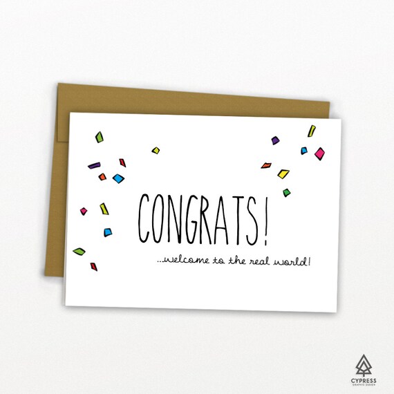 word real congratulation a by Card Congratulations Funny / Graduation Card