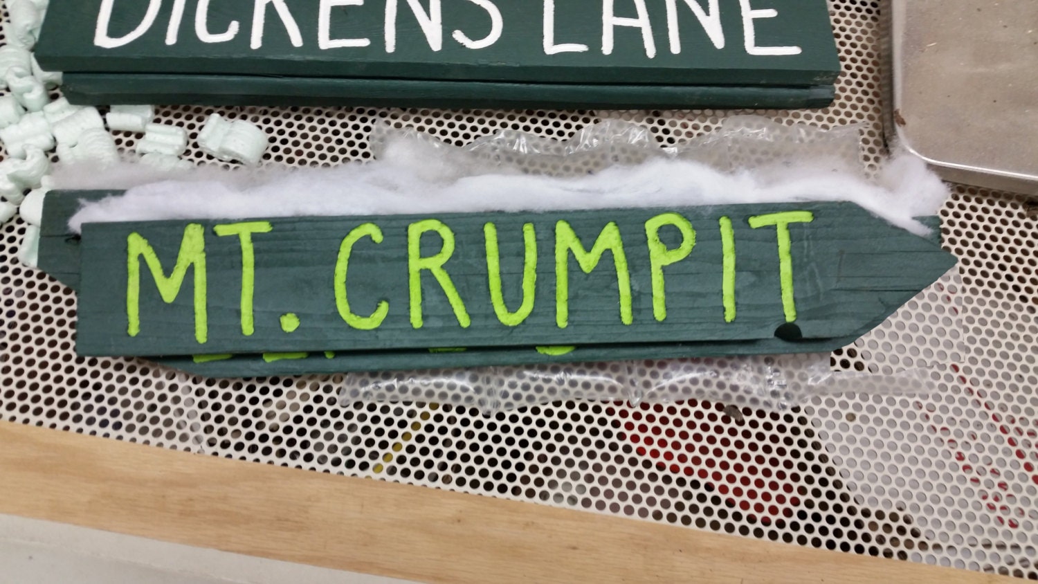 The Mt. Crumpit Christmas Sign in green/lt green hand crafted