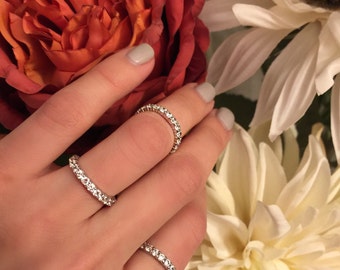 The Eternity Band | Silver Tone | Pair this delicate eternity band with any silver engagement ring for added brilliance or stack them!