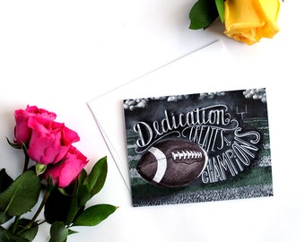 Football Card, Football Coach Gift, Motivational Quote, Chalkboard Art, Chalk, Motivational Art, Encouraging Quote, Sports Cards, Inspiring