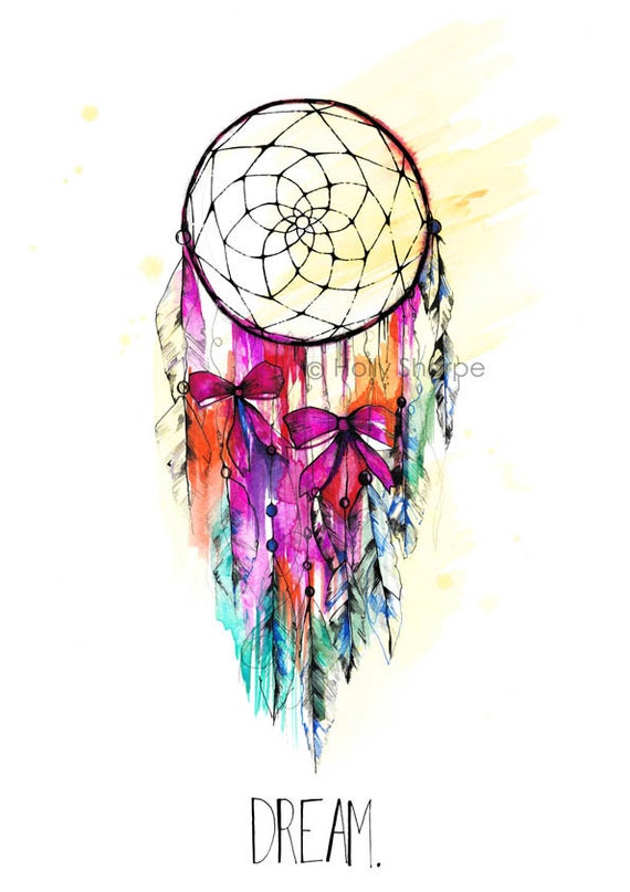 Items similar to Dreamcatcher illustration // signed Giclée print from ...