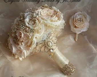 CUSTOM BRIDAL BROOCH BOUQUETS by Elegantweddingdecor on Etsy