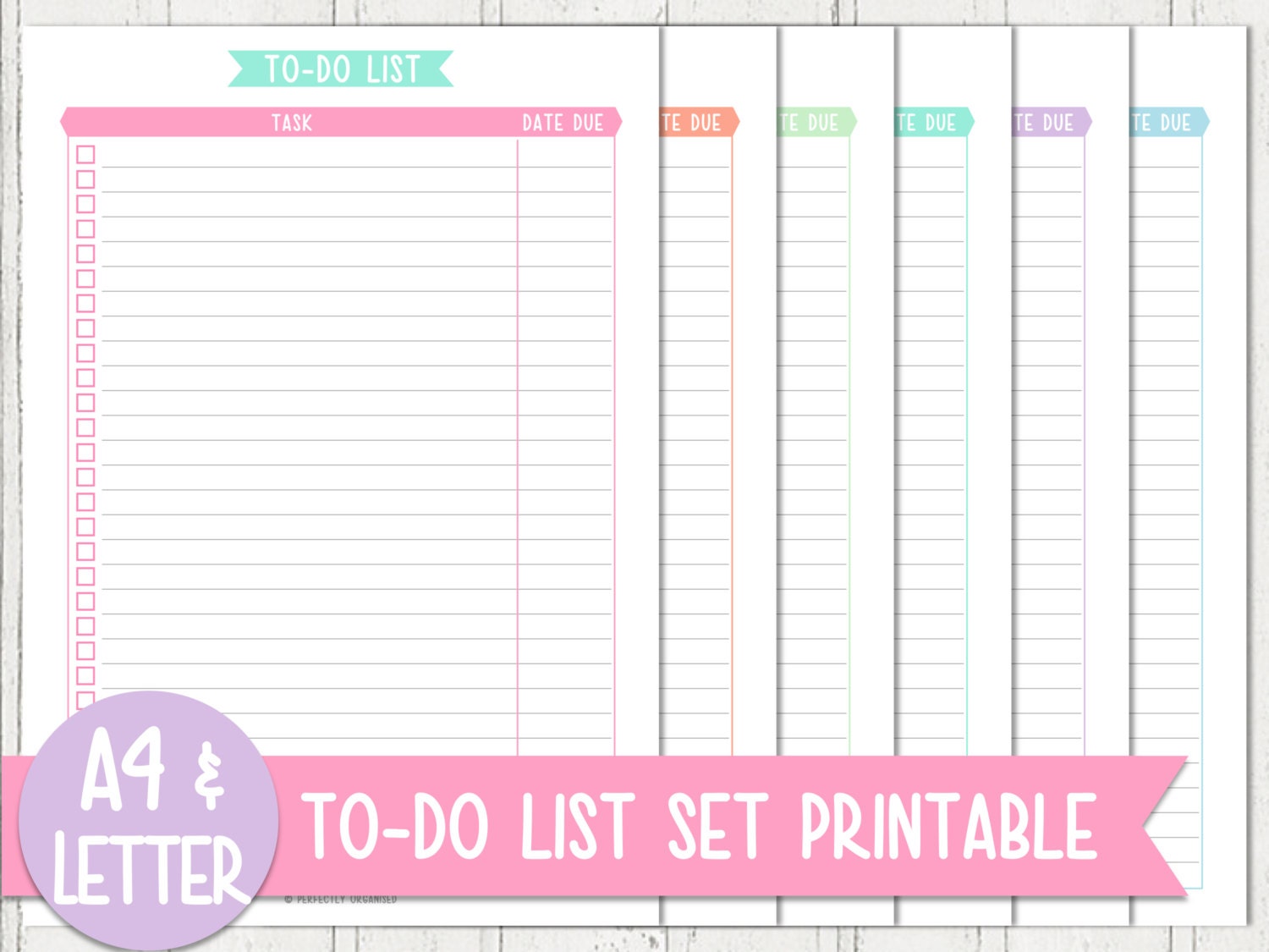 A4/Letter Size To-Do List Printable Pastel by PerfectlyOrganised