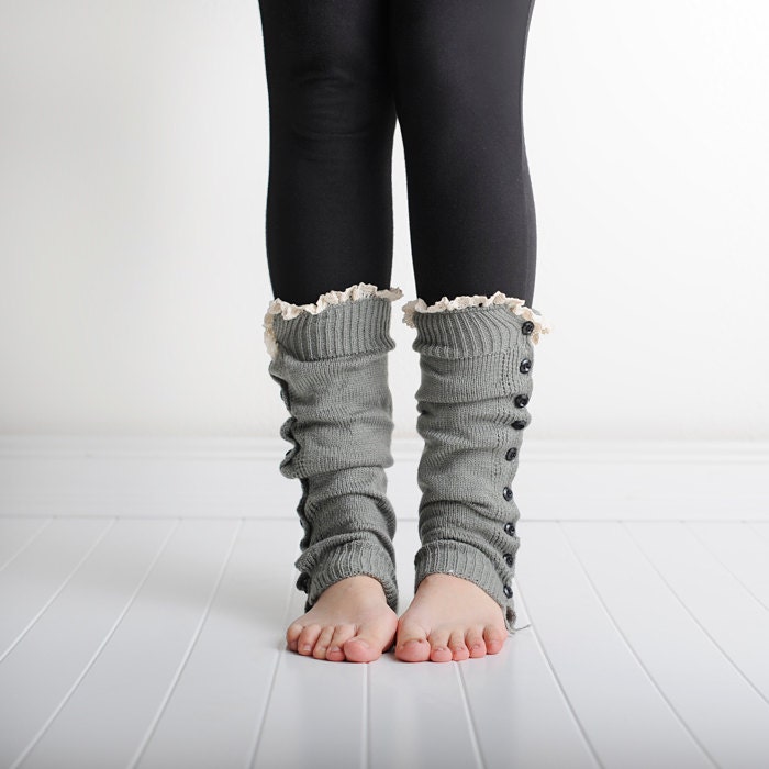 Leg Warmers Grey Leg Warmers Grey Boot Cuffs Grey by NorthBloom