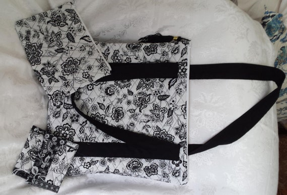 Quilted Tote Bag, Make UpTravel Pouch, Coin Purse Trio. 100% Cotton ...