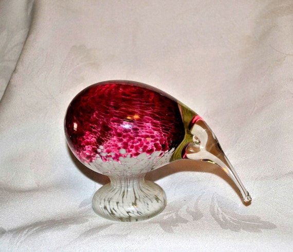 Hokitika Art Glass Paperweight Ruby Red By Tanasartandtshop