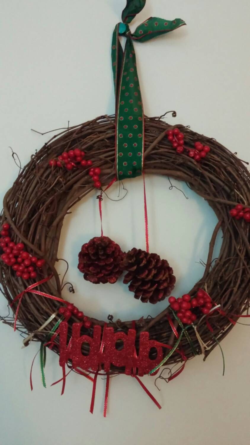 Red Glitter Christmas Wreath