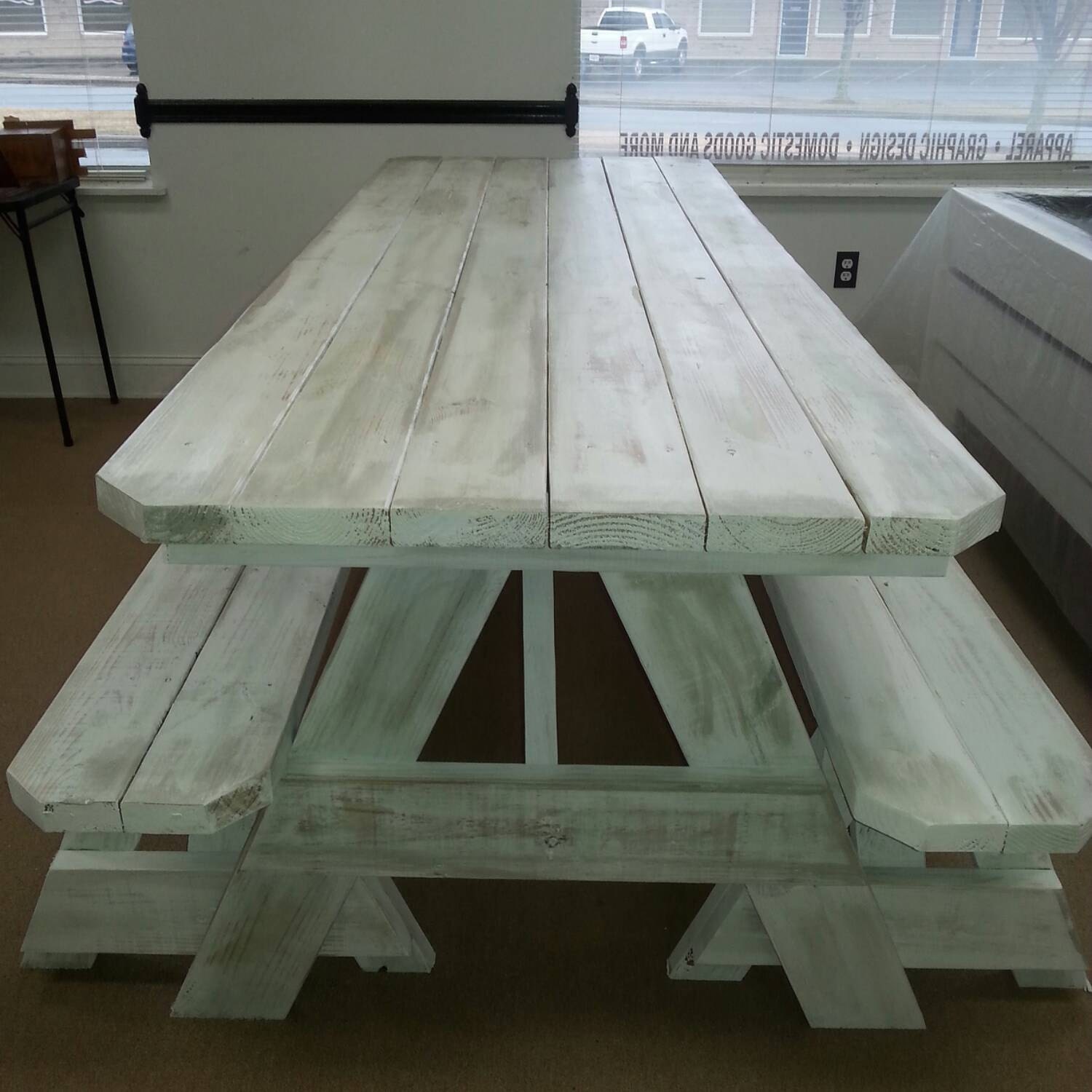 Picnic Tables Distressed Finish Custom made to order 2x6