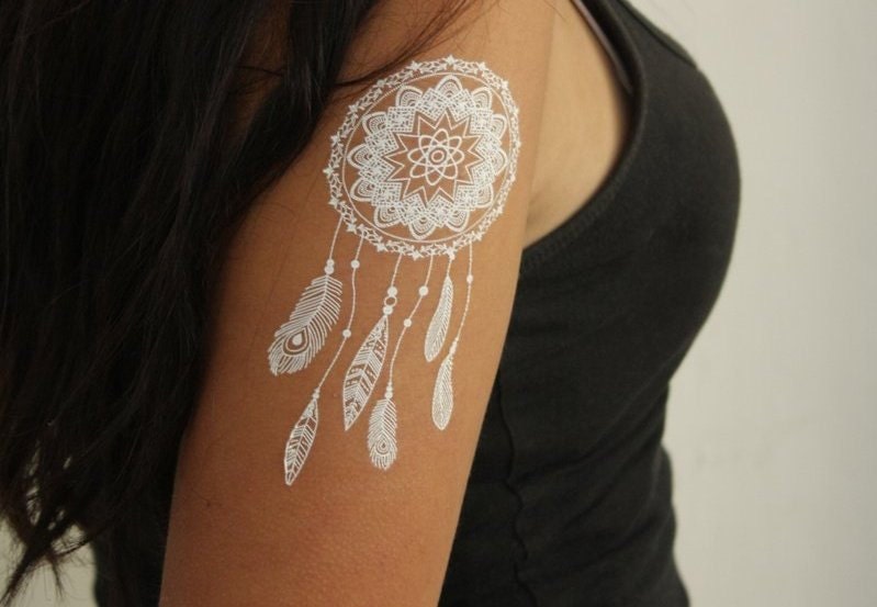 White Henna  Temporary  Tattoo  Dream  Catcher Tattoo  bridal