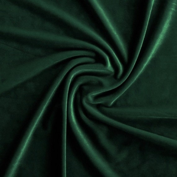 Hunter Green Stretch Velvet Fabric 60'' Wide by the