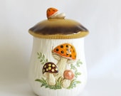 Mushroom Canister Cookie Jar Seventies Sears Merry Mushroom 1976