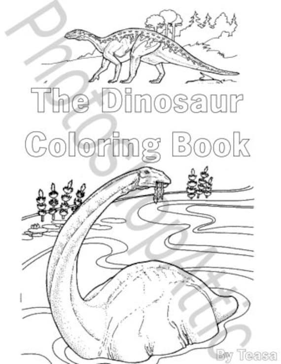 Dinosaur Coloring Book 40 printable pages instant download PDF