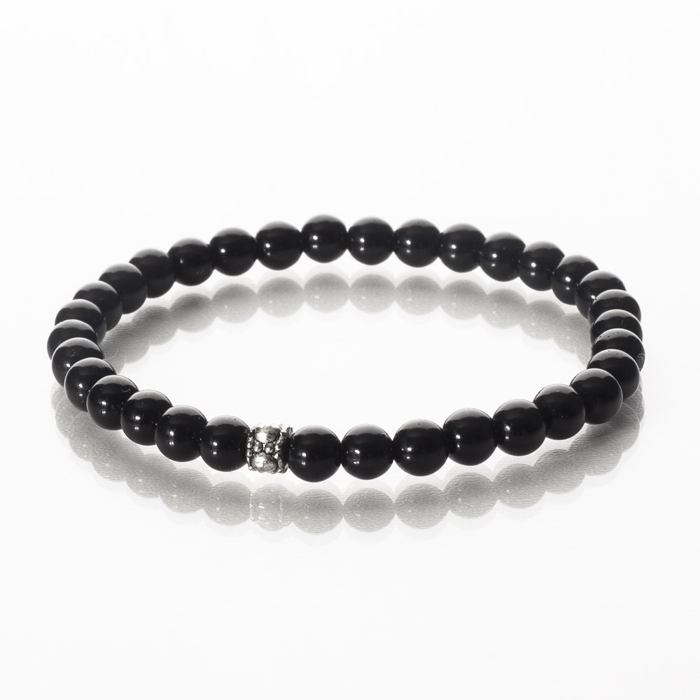 Men's Black Onyx Bracelet by GinediBoutique on Etsy