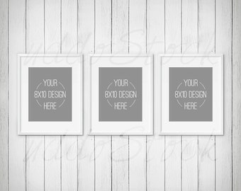 8x10 Wall Frames set of 3 black frames for wall art display mockup wood 8x10 Wall Frames set of 3 black frames for wall art display mockup wood