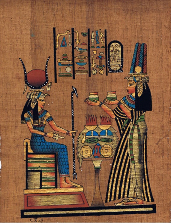 Items similar to 8x12 Papyrus Art - Egyptian Hand Painted Signed ...