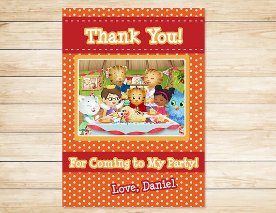 Items similar to Daniel Tiger Thank You Card Orange // Daniel Tiger ...
