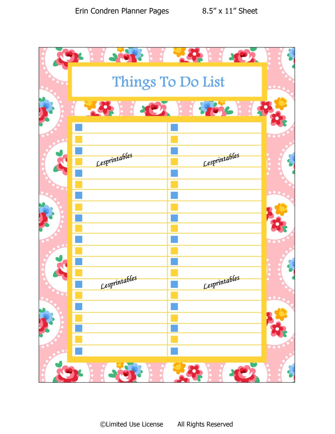 Printable Planner Things | printable planner things to do list erin condren by Printable Planner Things | printable planner things to do list erin condren by