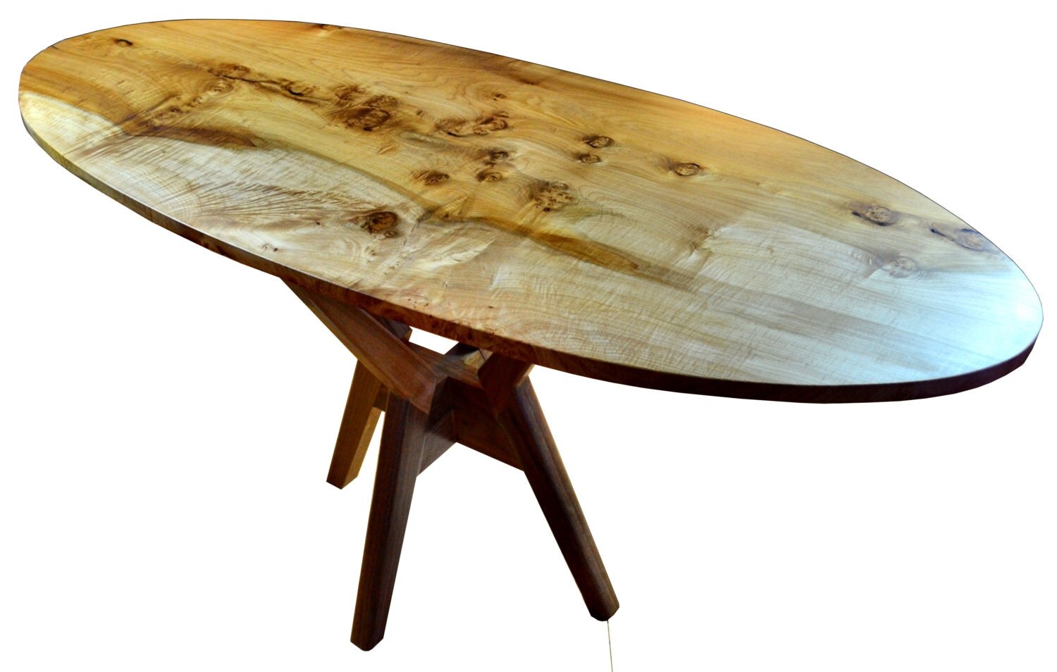 Oval table Big Leaf Maple Oval Mid Century modern kitchen