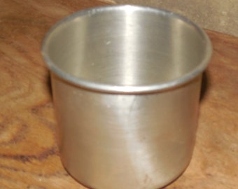 Pewter Cup by Leonard-No handle with Rim-2 1/2" Tall-Rugged-Farmhouse or Country Decor, Signed Leonard Genuine Pewter Cup